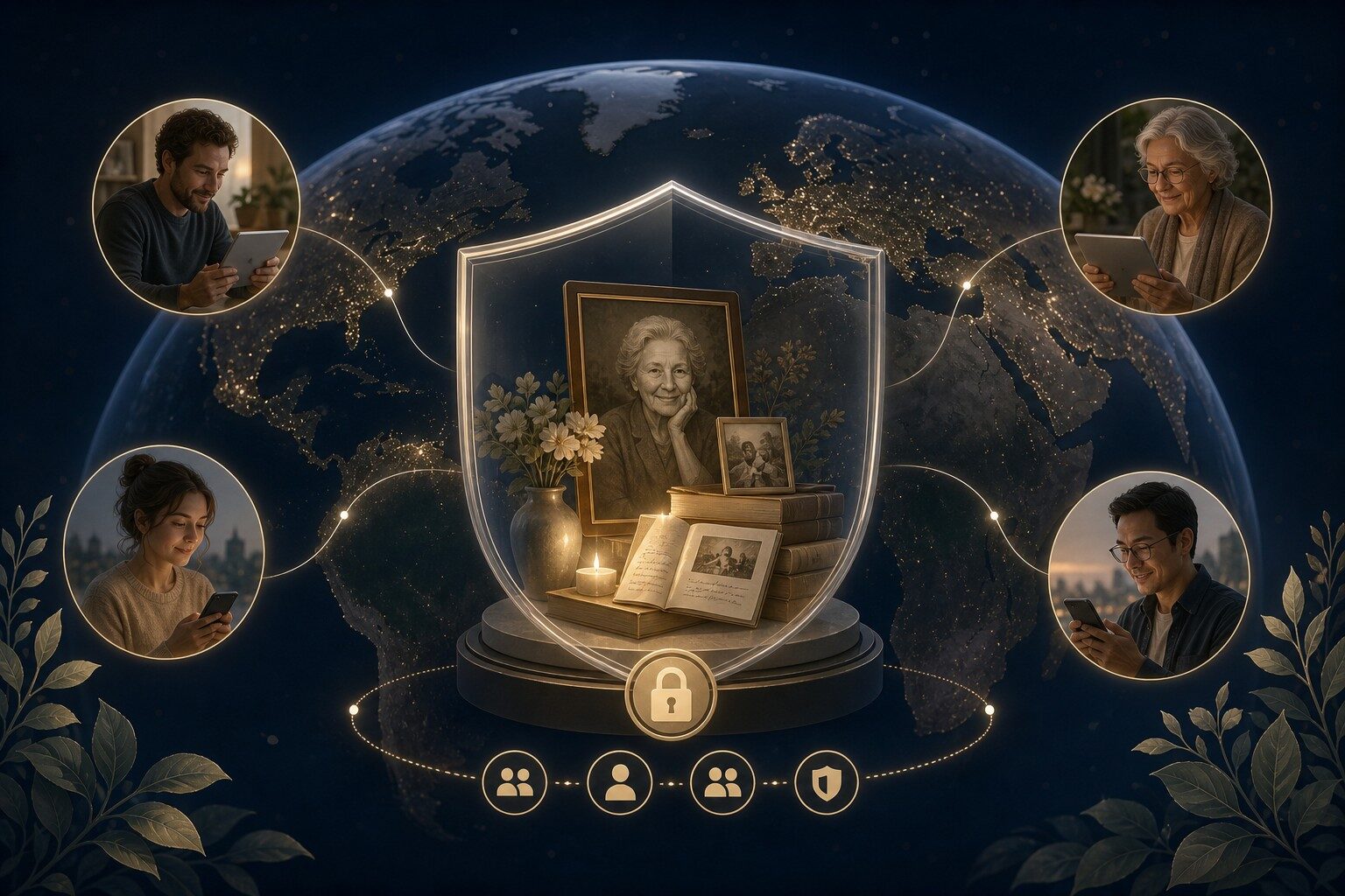 A protected family archive with permission controls